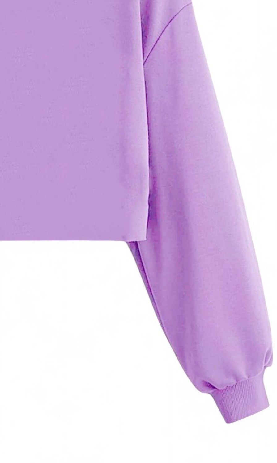 Image of ZENWREN Girls Casual Cotton Blend Crop Top (Purple, Pack of 1)
