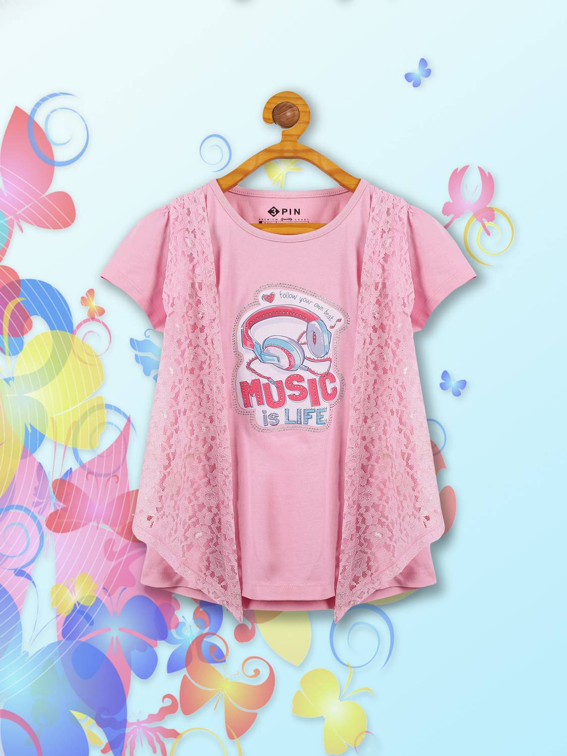 3Pin Girls Casual Pure Cotton Top