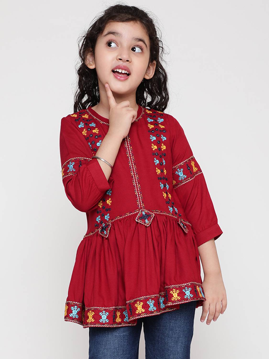 BAESD Girls Party Pure Cotton A-line Top