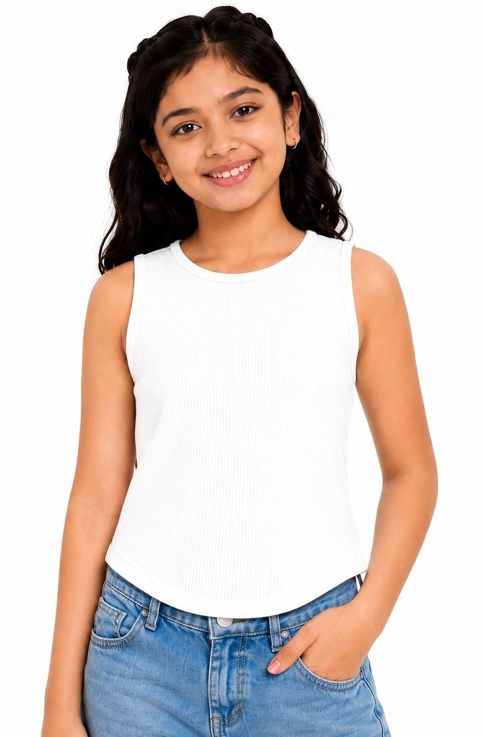 Chilins Girls Casual Pure Cotton Tank Top
