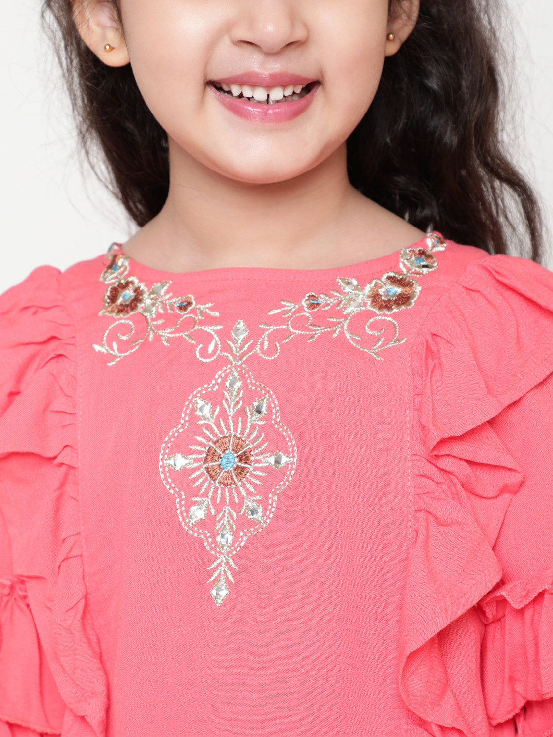 Image of Miss & Chief Girls Party Crepe Ruffled Top
