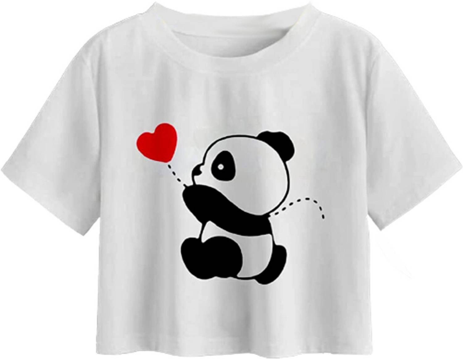 100LUCK Girls Casual Cotton Blend Crop Top