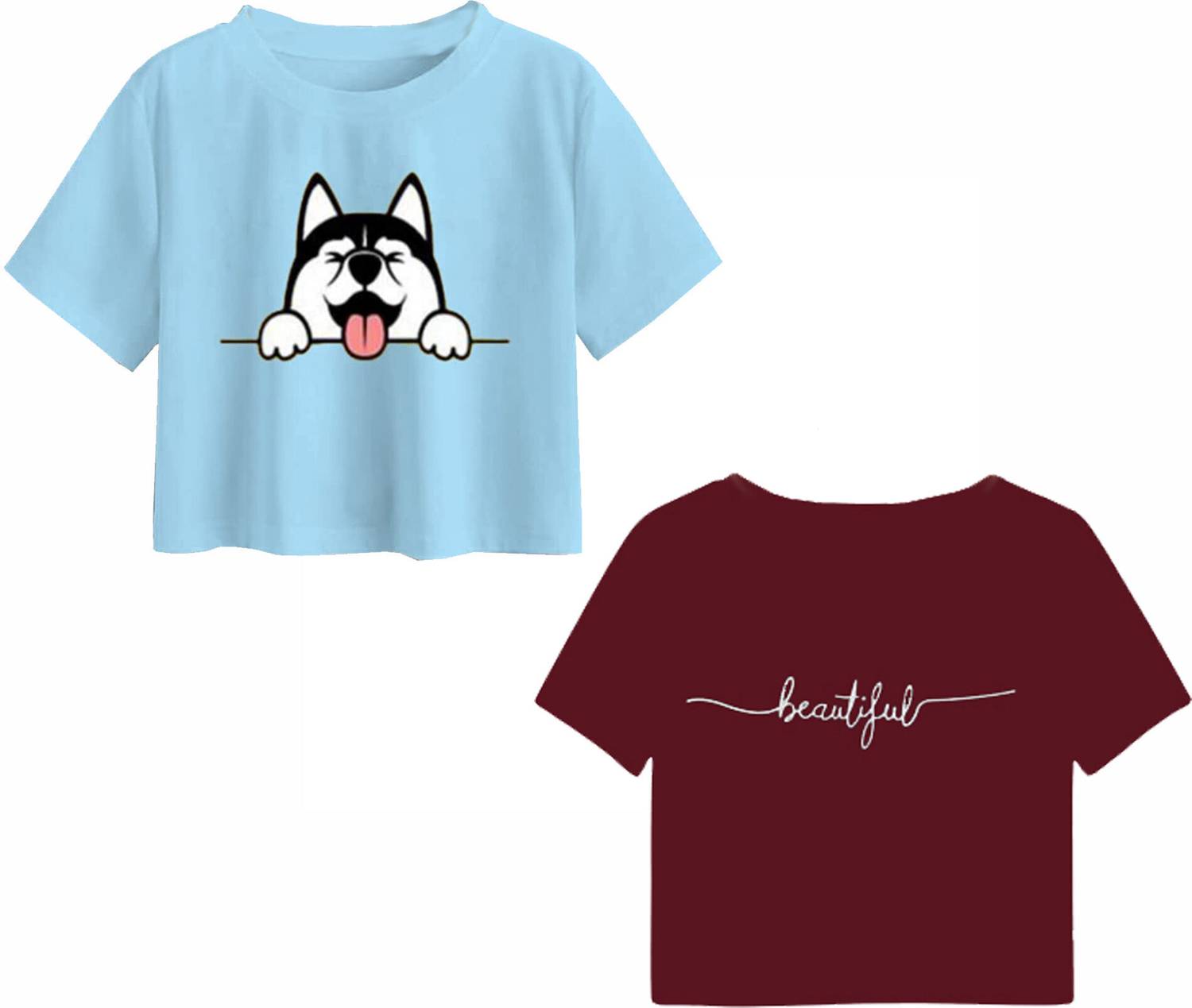 100LUCK Girls Casual Cotton Blend Crop Top