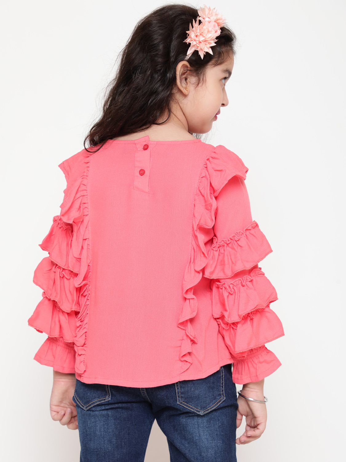 Image of Miss & Chief Girls Party Crepe Ruffled Top
