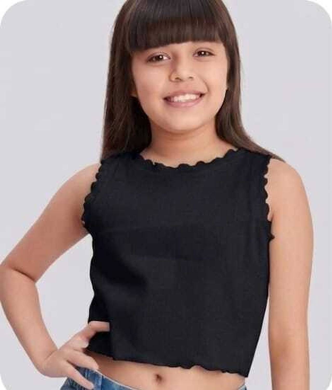 BOKKA Girls Casual Lycra Blend Crop Top