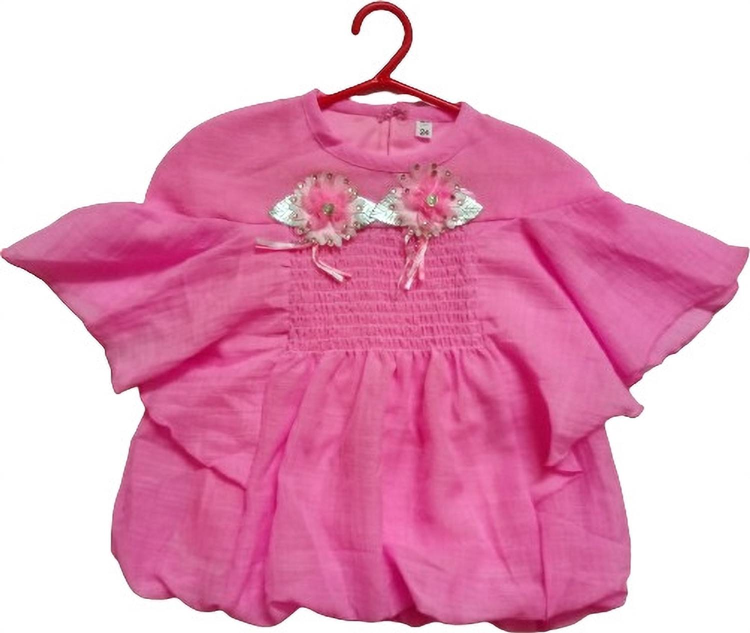 Bikram Girls Casual Poly Crepe Ruffled Top