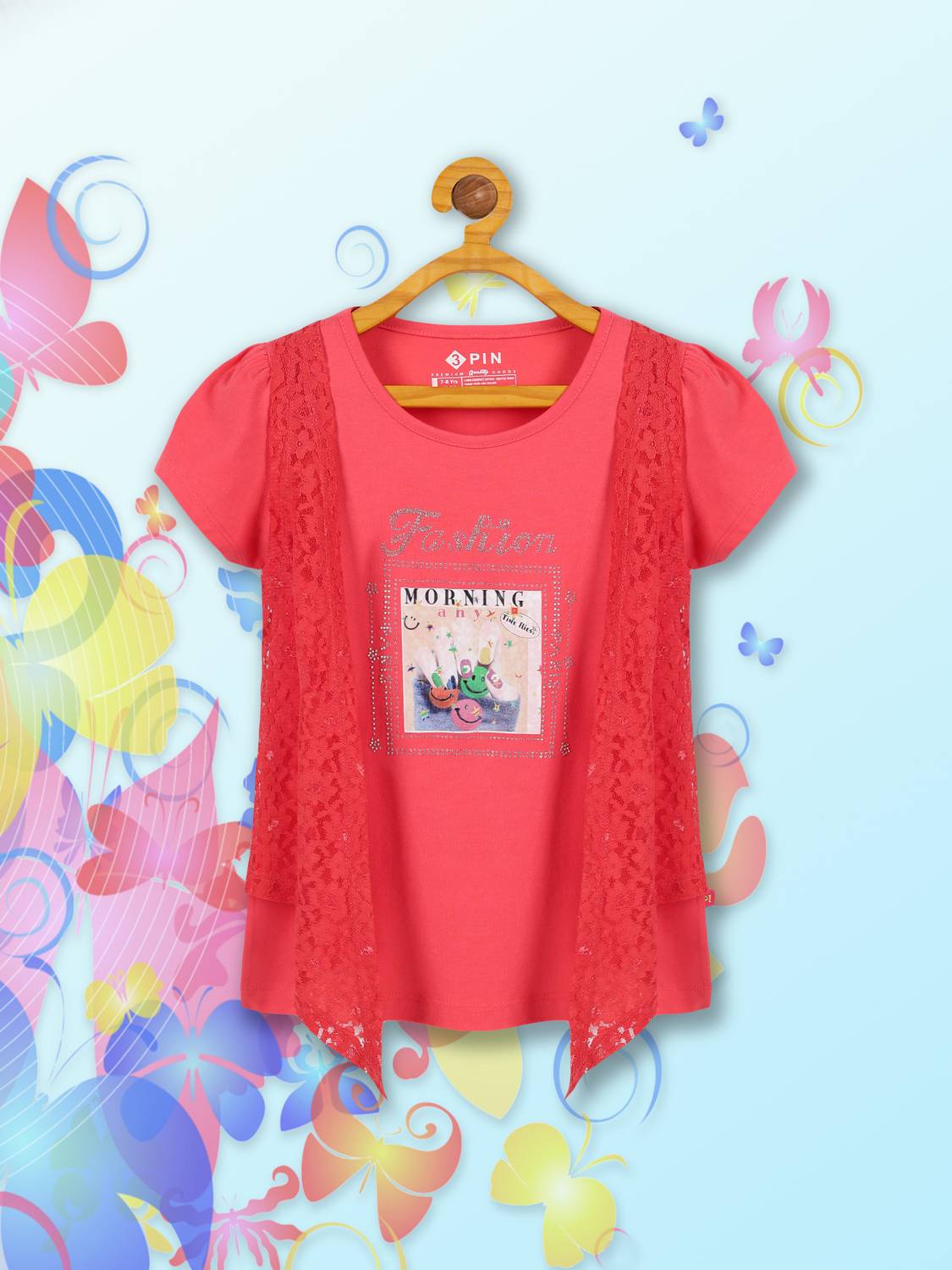 3Pin Girls Casual Pure Cotton Top