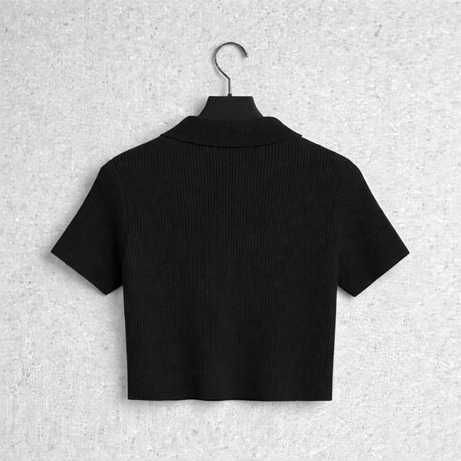 Image of ZENWREN Casual Striped Women Black Top