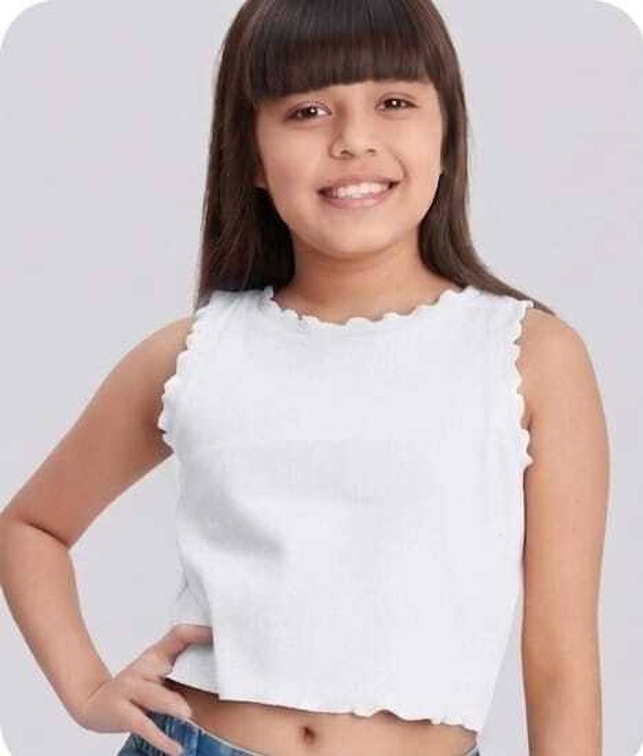 BOKKA Girls Casual Lycra Blend Crop Top