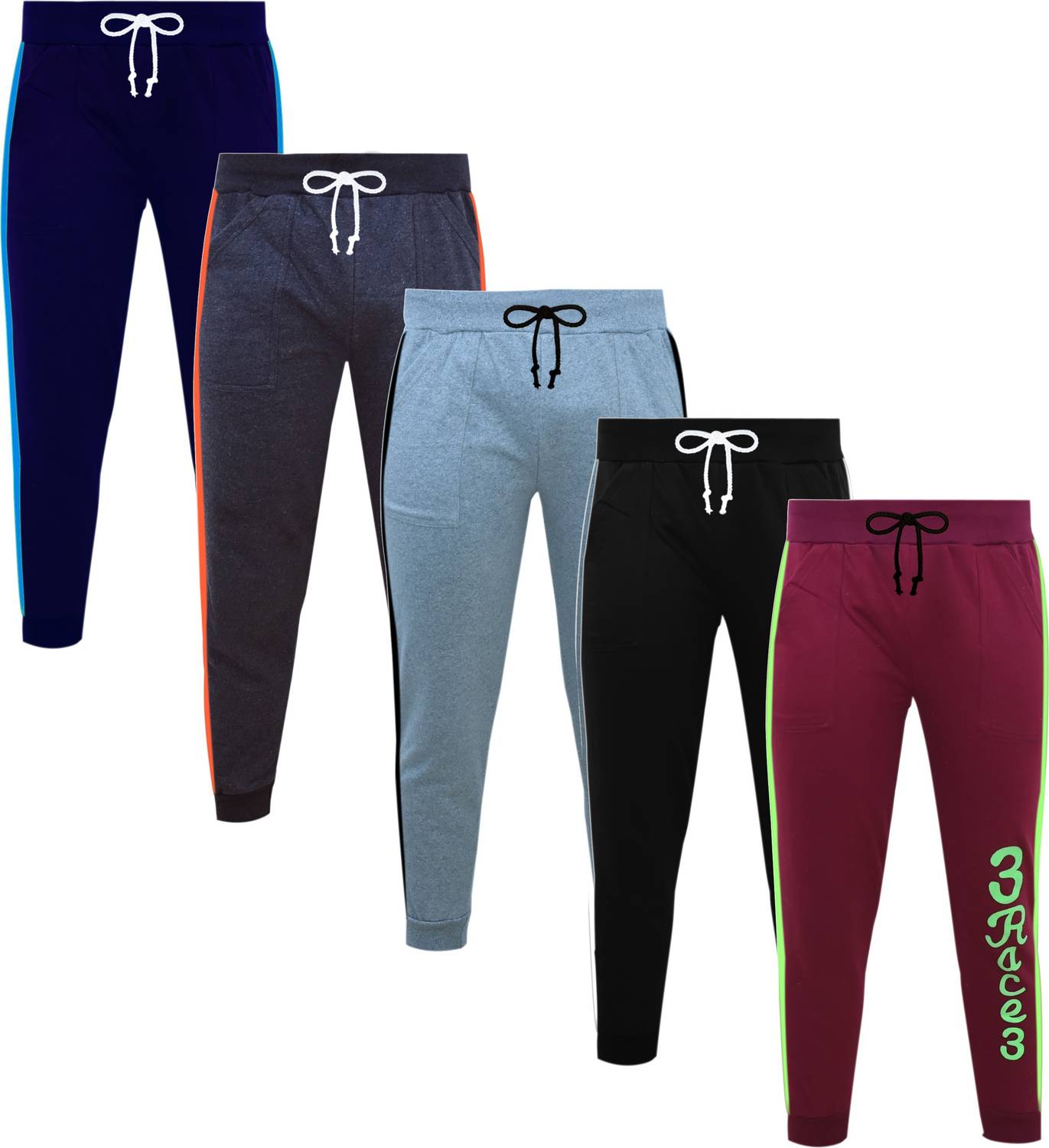Fashionate World Track Pant For Boys (Multicolor, Pack of 5)