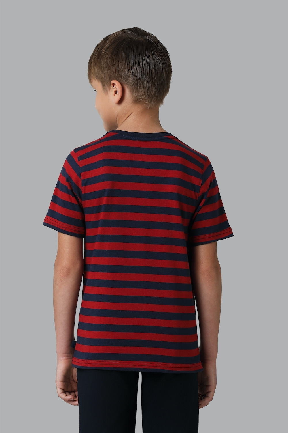 Image of VAN HEUSEN Boys Striped Pure Cotton Regular T Shirt