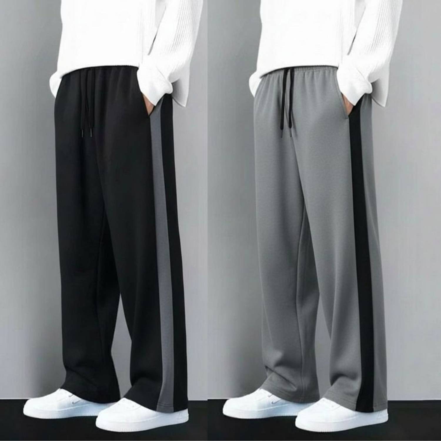 ManyaEmpire Boys Black Track Pant Pack of 2 - Image 1