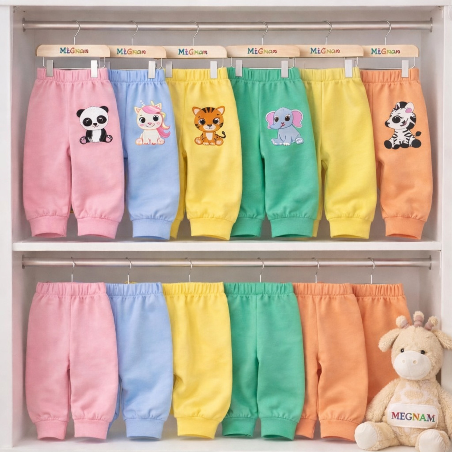 Image of MEGNAM Track Pant For Baby Boys & Baby Girls (Multicolor, Pack of 5)