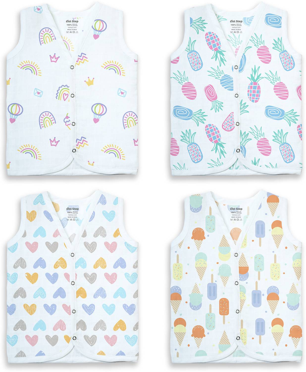 1st Step Vest For Baby Boys & Baby Girls Cotton