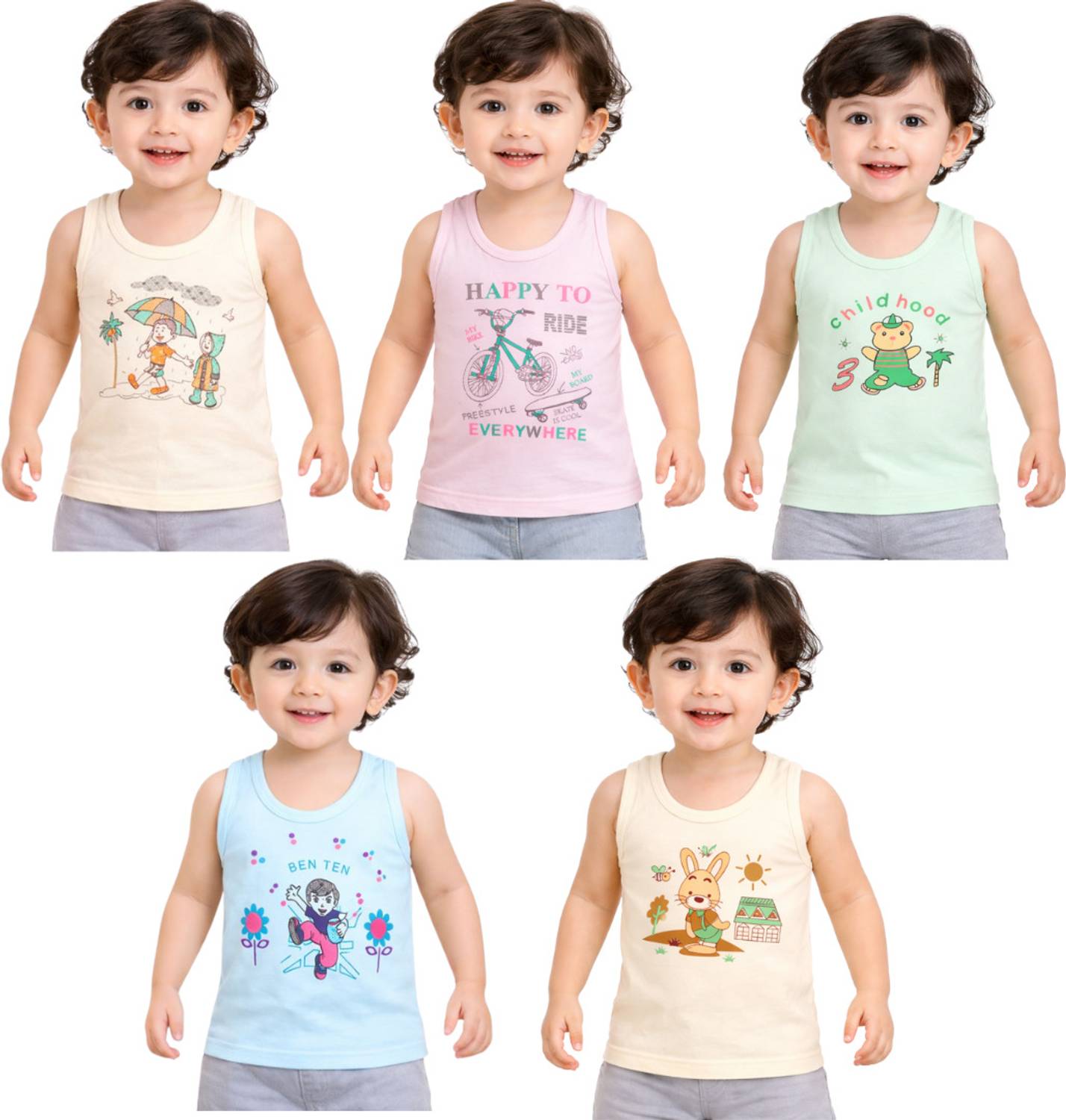 Chiclift Vest For Baby Boys & Baby Girls Cotton