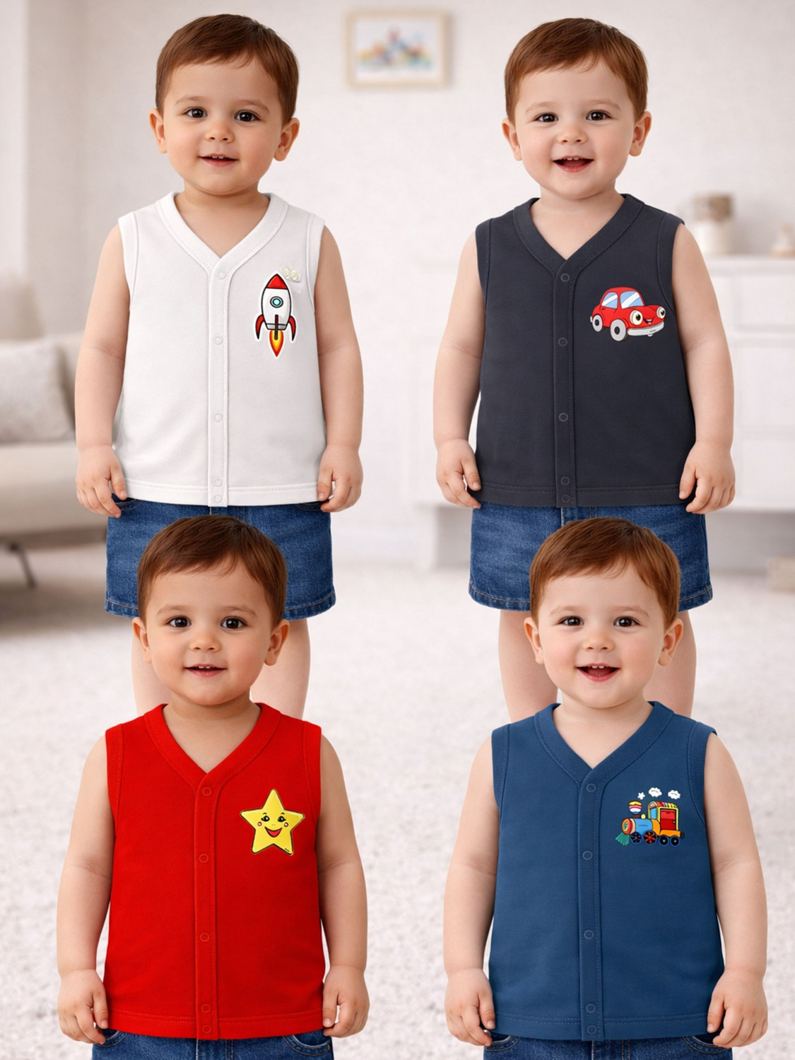Image of KidBee Vest For Baby Boys & Baby Girls Cotton
