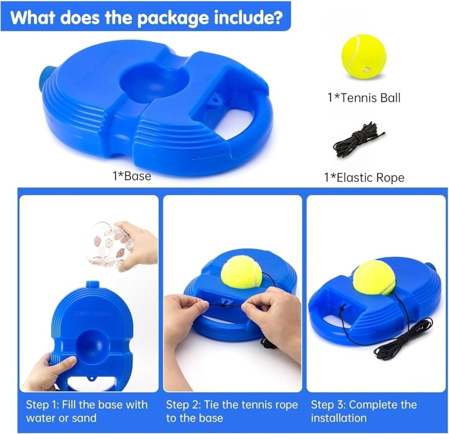 RBEE Tennis Trainer Rebound Balls with Rope - Image 3