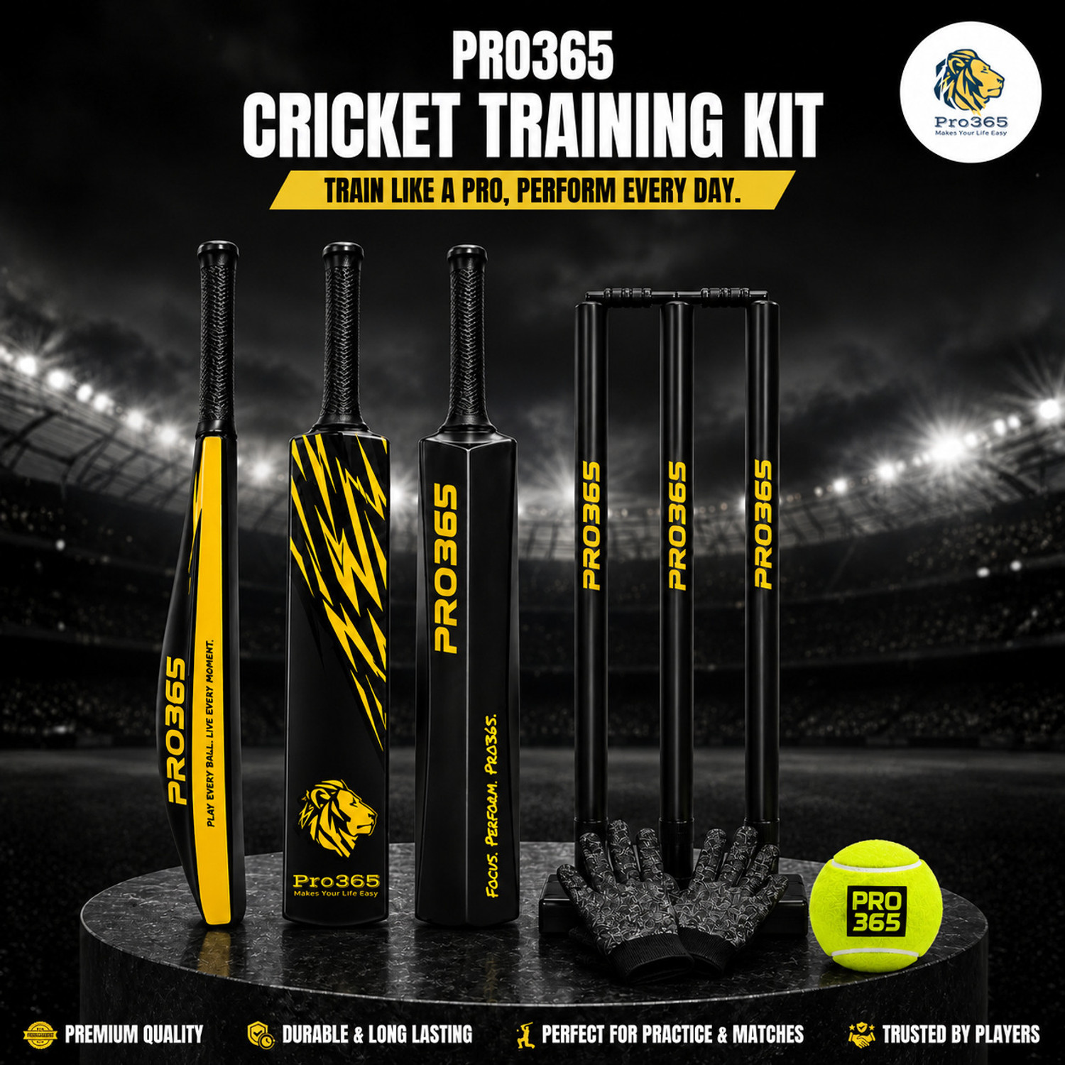 Image of PRO365 Complete Cricket Kit for Kids & Adults Cricket Kit
