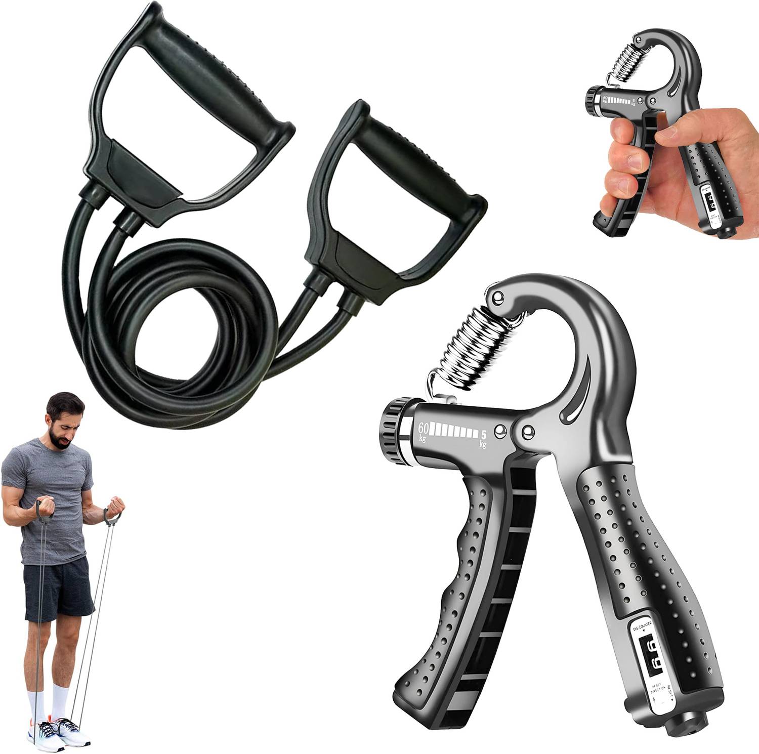 Manogyam Fitness Combo Toning Tube with Hand Grip - Image 1