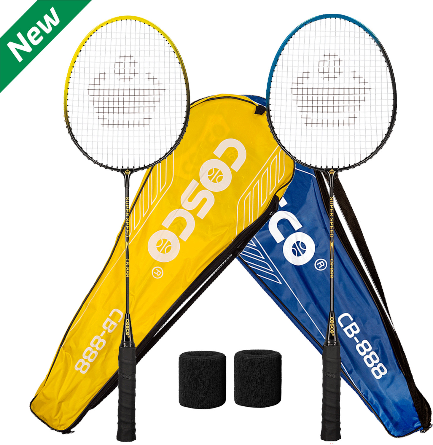 Image of COSCO CB-888 Badminton Racquet Set (2 Racquet, 2 Wrist Band, 2 Full Cover) Badminton Kit