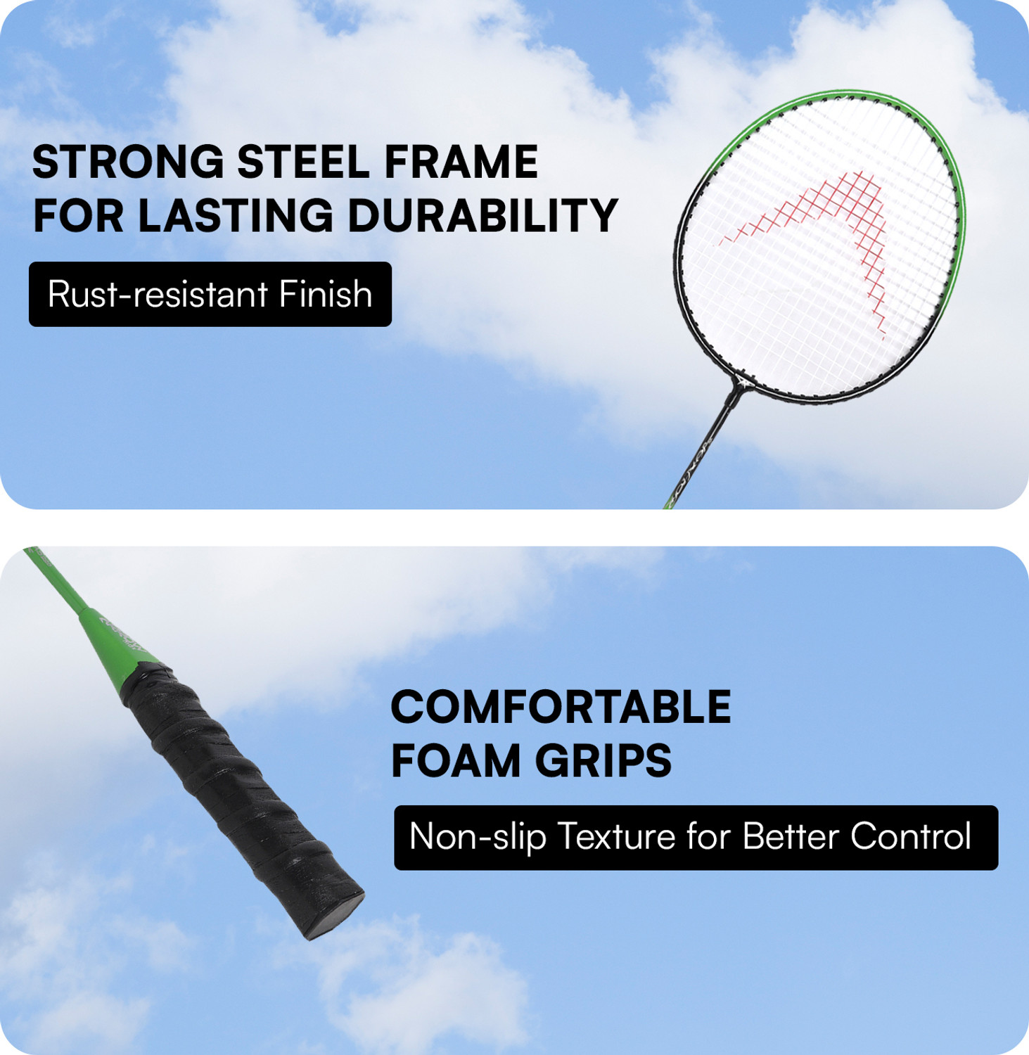 Image of ArrowMax Badminton racquet kit set for kids youth size light weight pair Badminton Kit