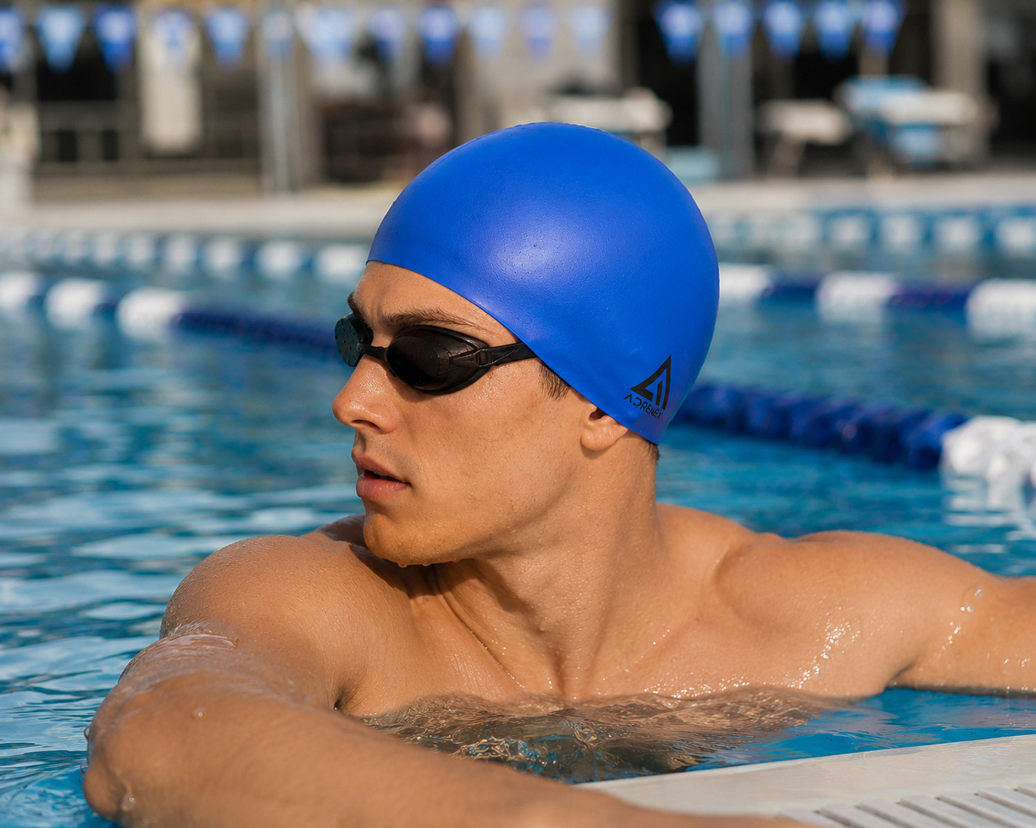 Image of Adrenex Swimming Combo Cap Goggle Earplug Set For All Age Swimming Kit