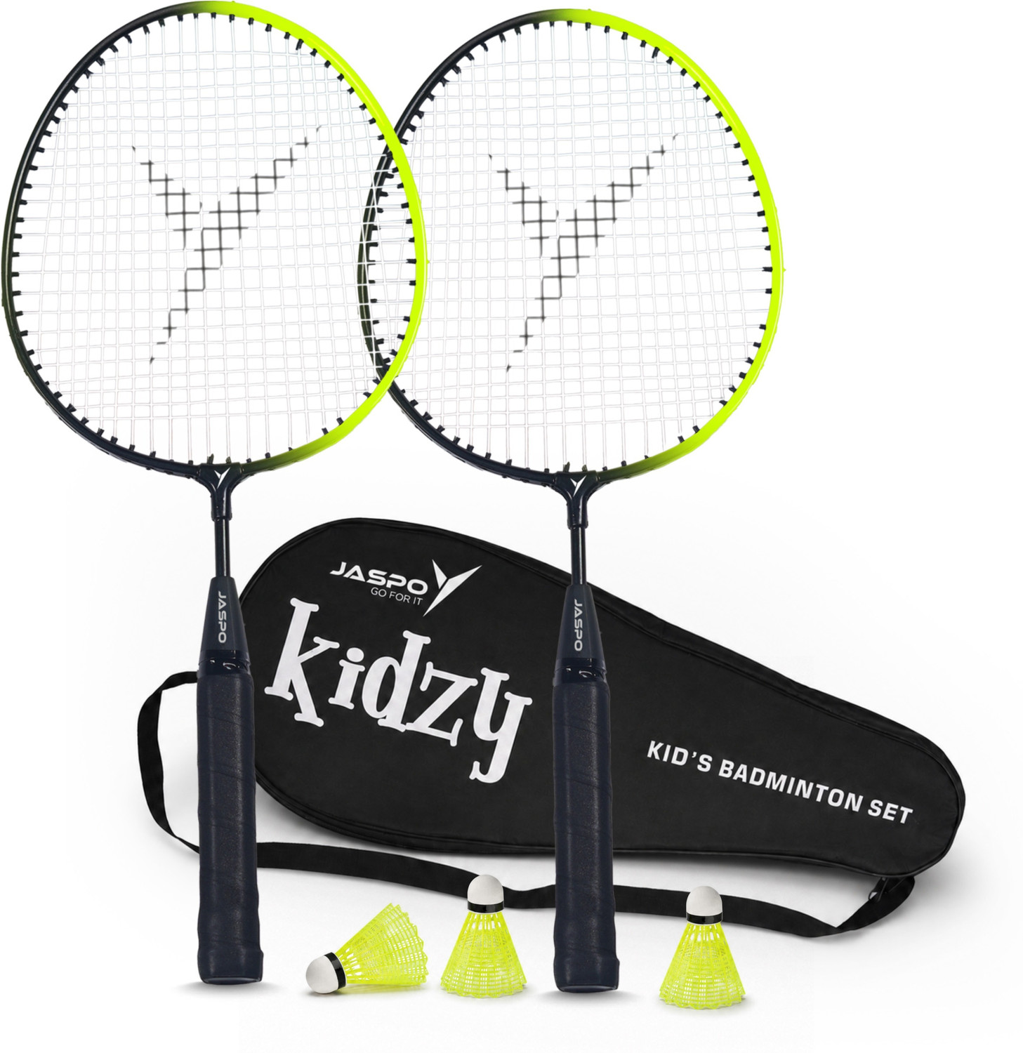 Image of Jaspo Kidzy Steel Badminton Racquet Set with 6pc.Nylon Shuttlecock. Badminton Kit