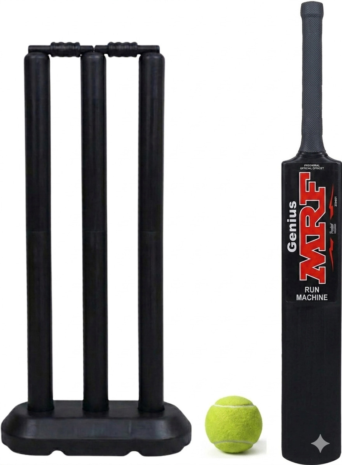Image of MINESFIT MRF Plastic Cricket Bat Age 6-7 Years With 1 Ball & Plastic Wickets Kashmir Willow Cricket Bat For 15+ Yrs