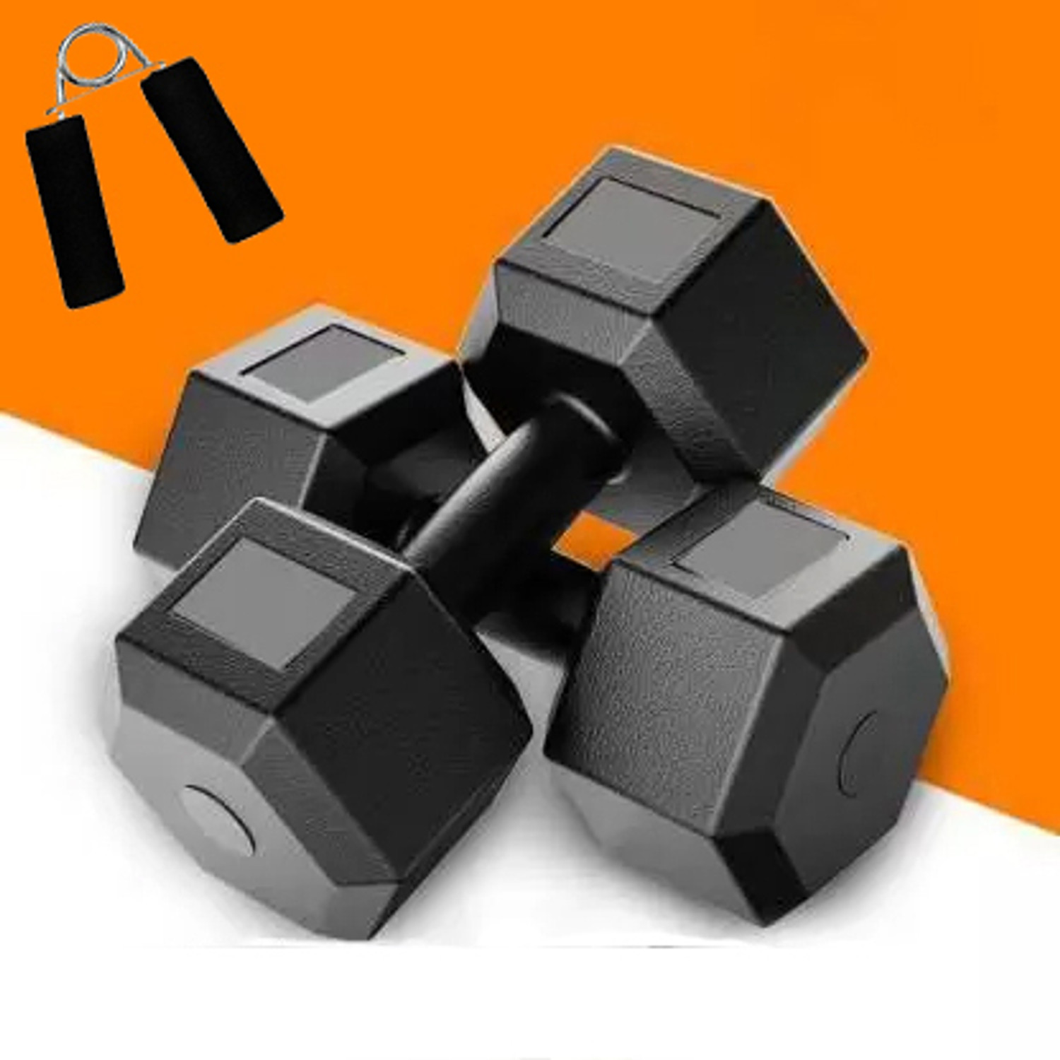 Image of DCS Pro FITNESS PVC Dumbbell Set + Hand Grip -Best for Home Exercise -Economical Price Fitness Accessory Kit Kit