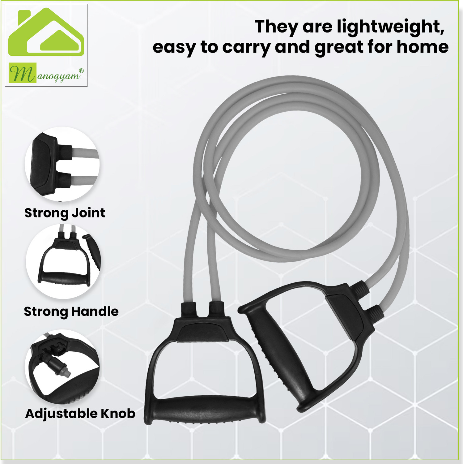 Image of Manogyam Toning Tube,Tummy Trimmer ,Pushup bar &Ab roller,Hand Gripper,Wrist Exerciser Fitness Accessory Kit Kit