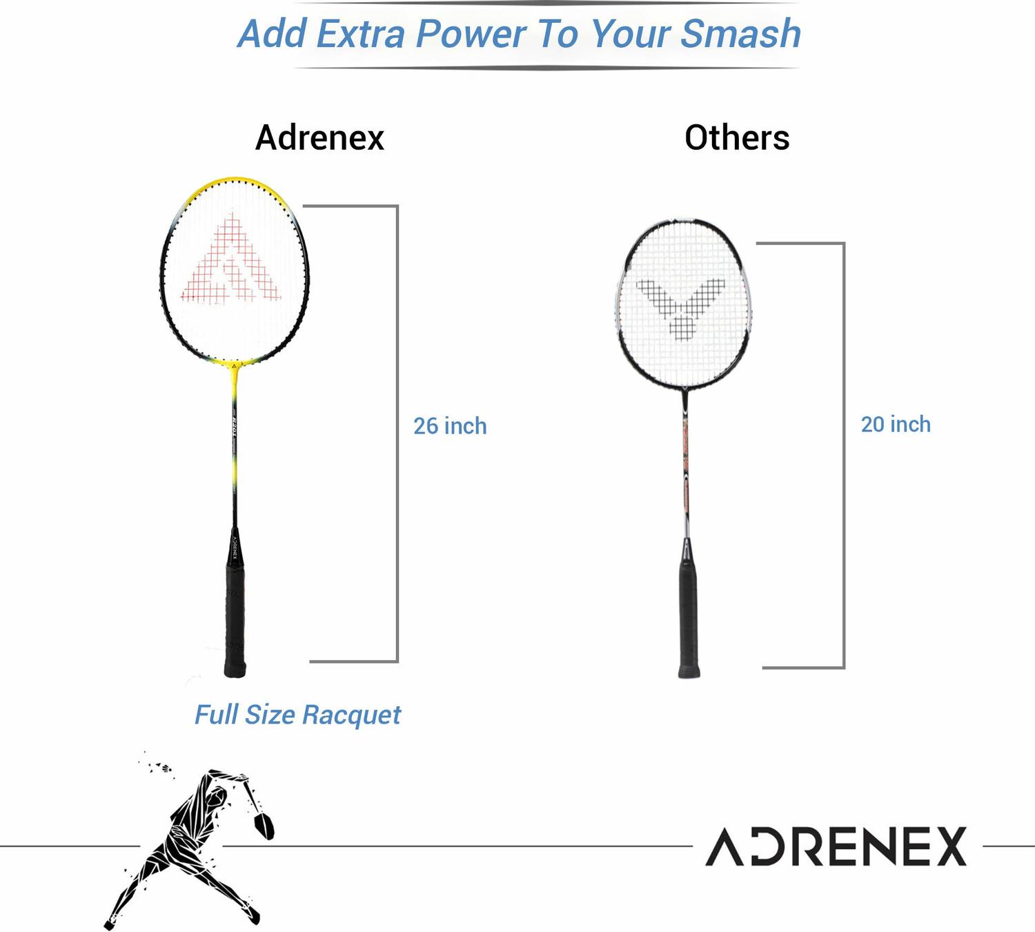 Adrenex R201 Combo - 2 Racquets with Shuttle - Image 5