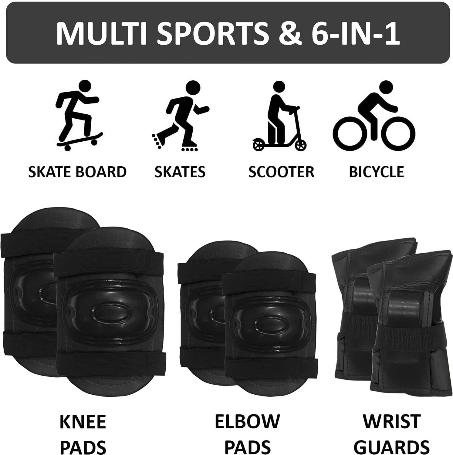 Image of fkhbags Skating Protective Kit Cycling Safety Kit for Kids Set of 7pcs Skating Guard Cycling Kit