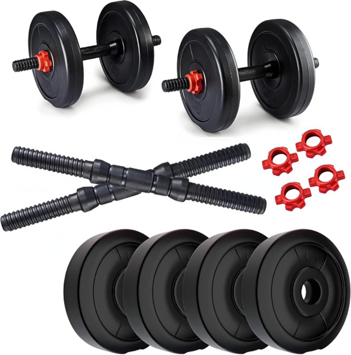 Image of BELLATRIX X 2x4-pvc gym plate with one pair dumbell rod 14 inch Fitness Accessory Kit Kit