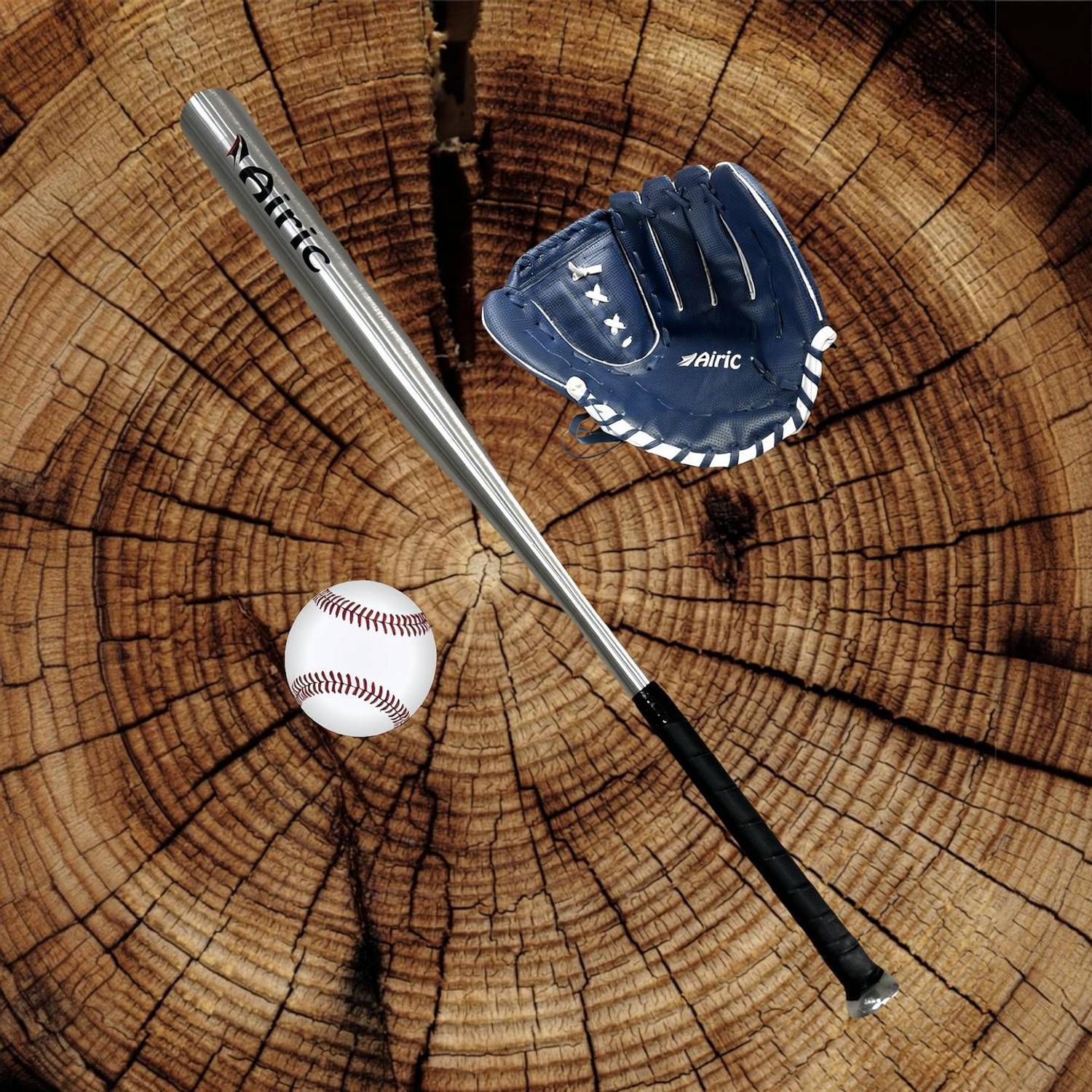 Airic Pro Baseball Combo With Light Basebat 34inch, Ball & Glove Baseball Kit