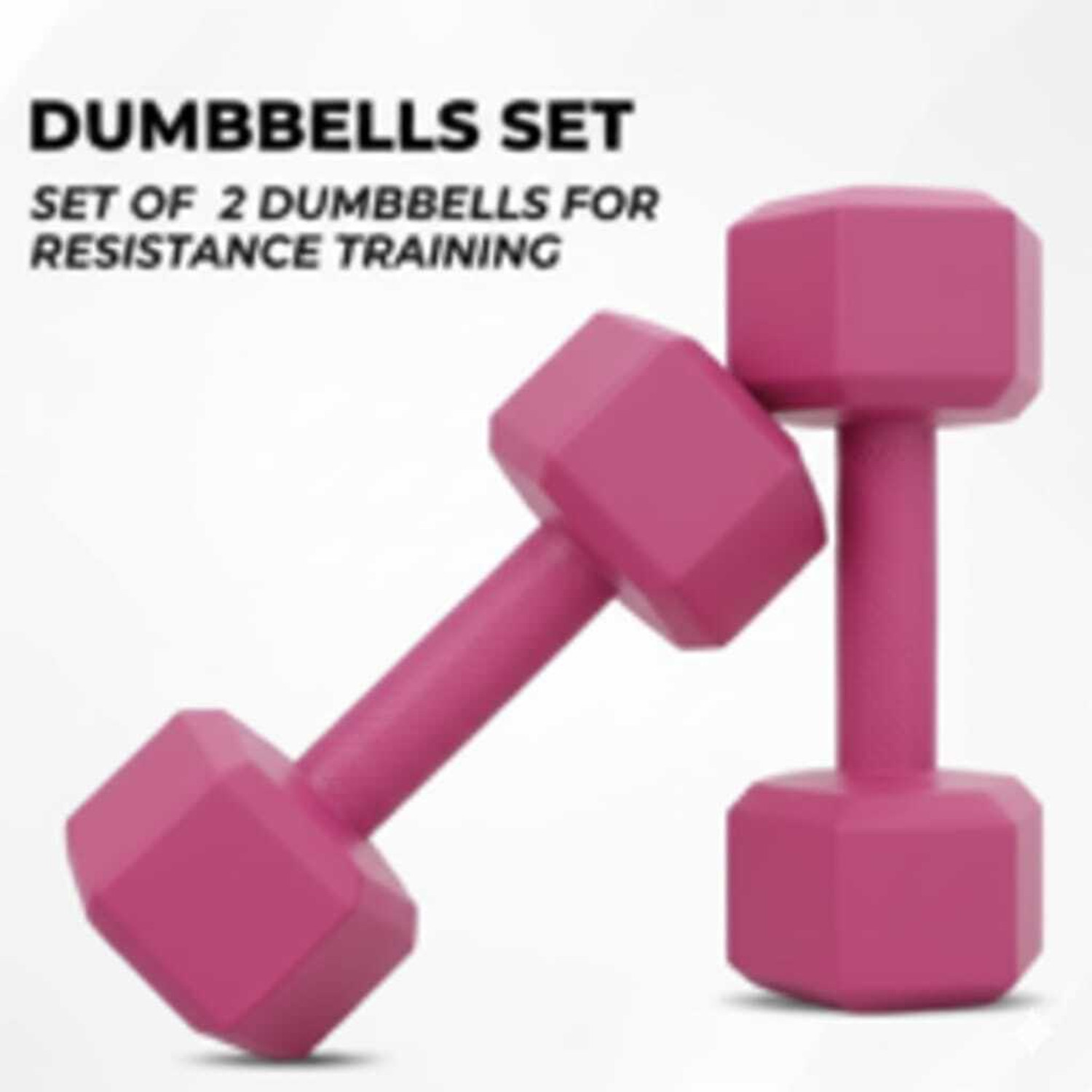 Image of Sahib Trader PINK 1 KG HEX DUMBBELL 1KGX2PC=2KG DUMBBELL Fixed Weight Dumbbell