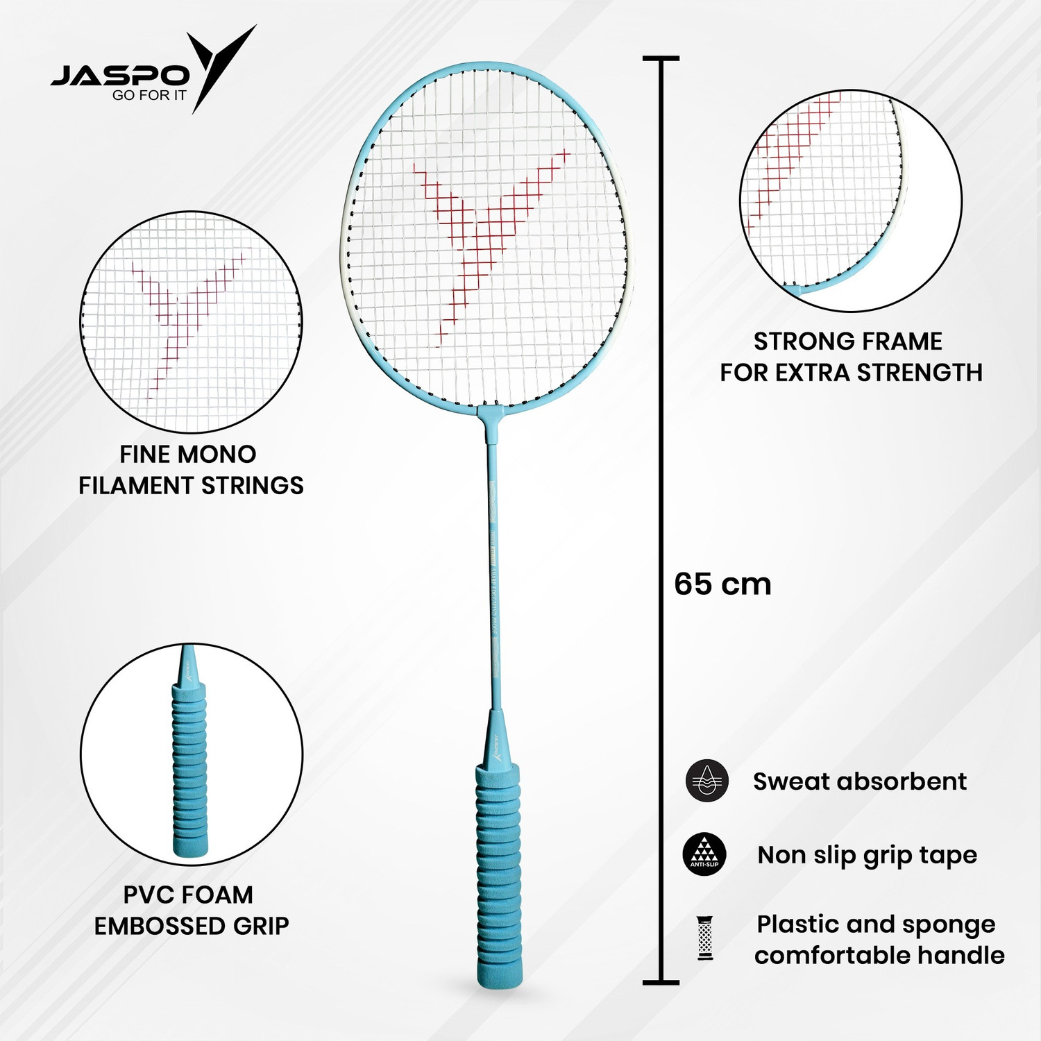 Image of Jaspo Proxcel-1103 Badminton Kit |Steel Frame Racquets with Shuttlecocks| Lightweight| Badminton Kit