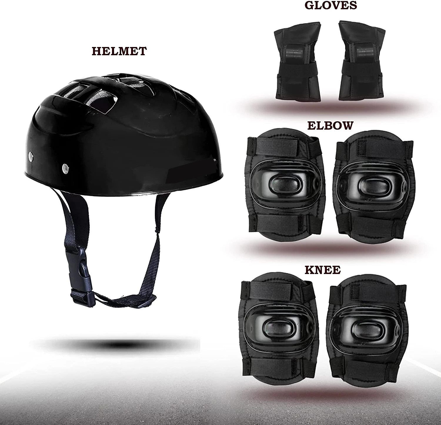Image of fkhbags Skating Protective Kit Cycling Safety Kit for Kids Set of 7pcs Skating Guard Cycling Kit