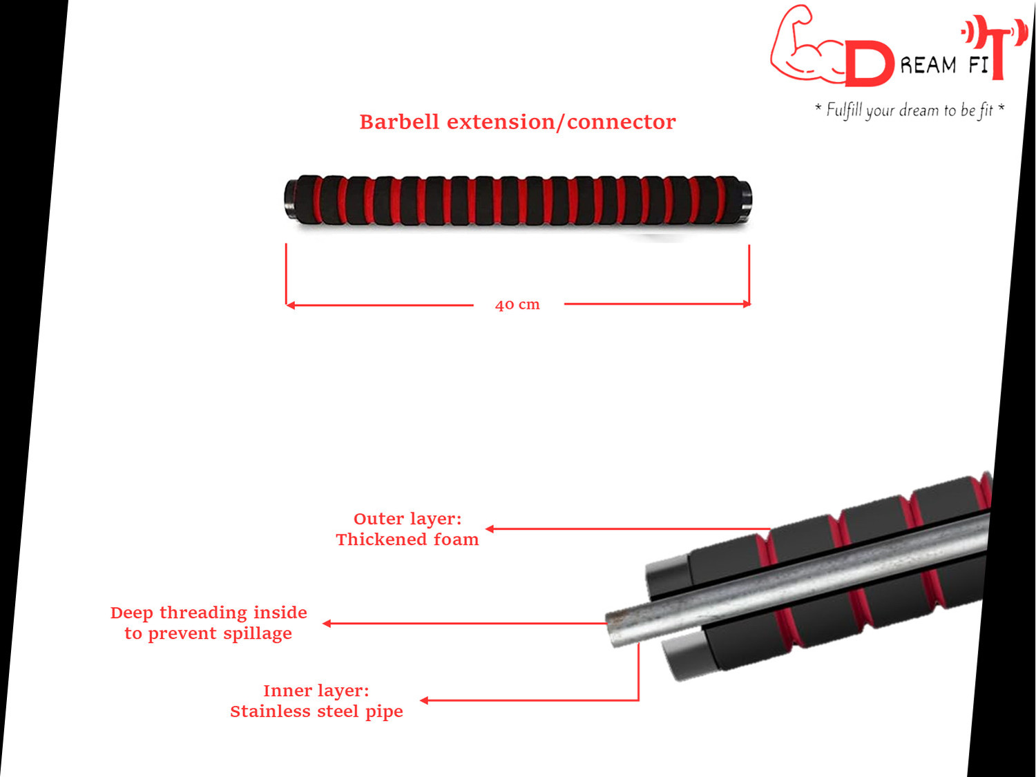 Image of DreamFit 3in1 convertible 8 kg (2kgx4) set , barbell connector Adjustable Dumbbell