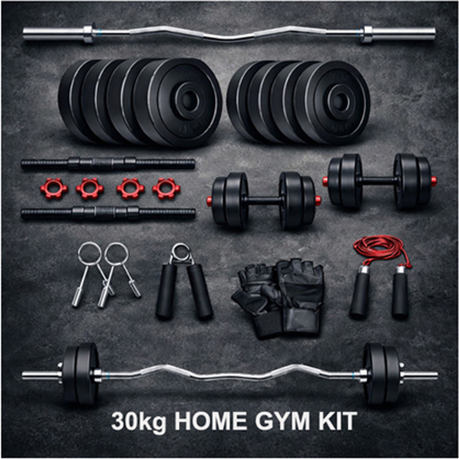 Image of DCS Pro 0.3 kg SPORTS & FITNESS GYM KIT + 3Ft Bend ROD & FITNESS ACCESSORIES Home Gym Combo