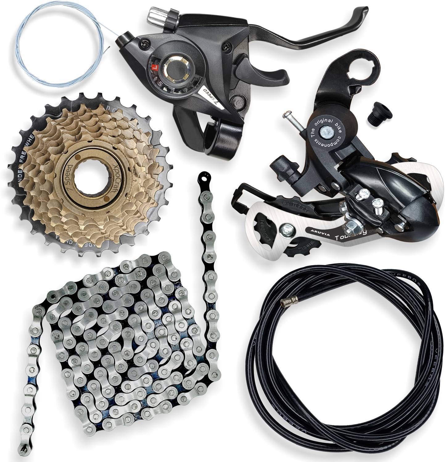 Xpocraft Bicycle Gear Set 7 speed, combo set of 5 gear parts