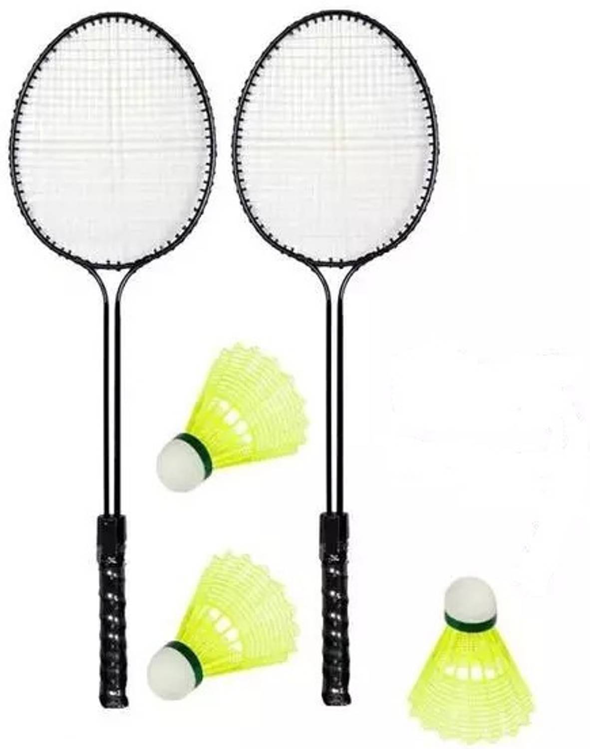 Badminton 2 PC Double Shaft racket with 3 shuttle cock / Special for Beginners Badminton Kit