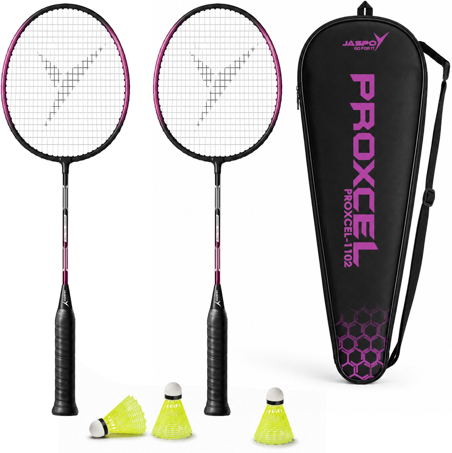 Image of Jaspo Proxcel-1102 Badminton Kit|Lightweight Metal Badminton Racket with Shuttlecocks| Badminton Kit