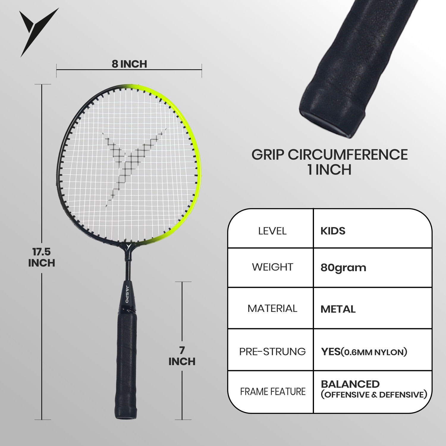 Image of Jaspo Kidzy Steel Badminton Racquet Set with 6pc.Nylon Shuttlecock. Badminton Kit