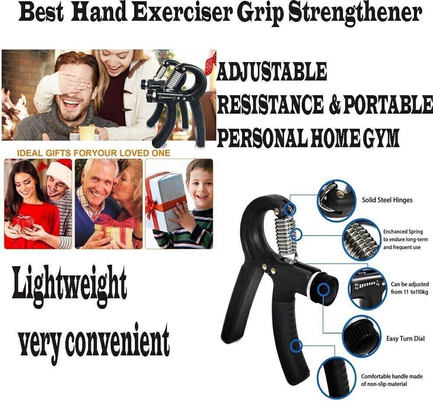 Image of COOL INDIANS HOT SALE HAND GRIP EXERCISER /STRENGTHENER FOR MEN & WOMEN Fitness Accessory Kit Kit