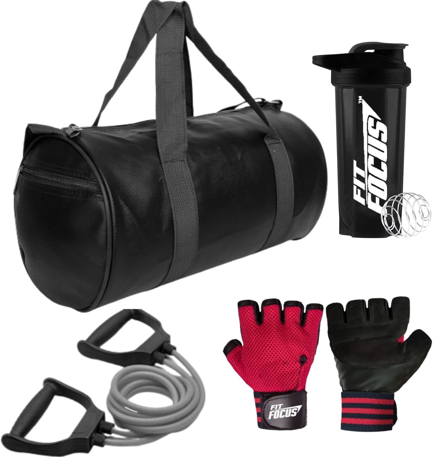 Image of COOL INDIANS Gym Bag,Combo for Home & Gym Workouts Resistance Tube Gloves for Weight Lifting Fitness Accessory Kit Kit