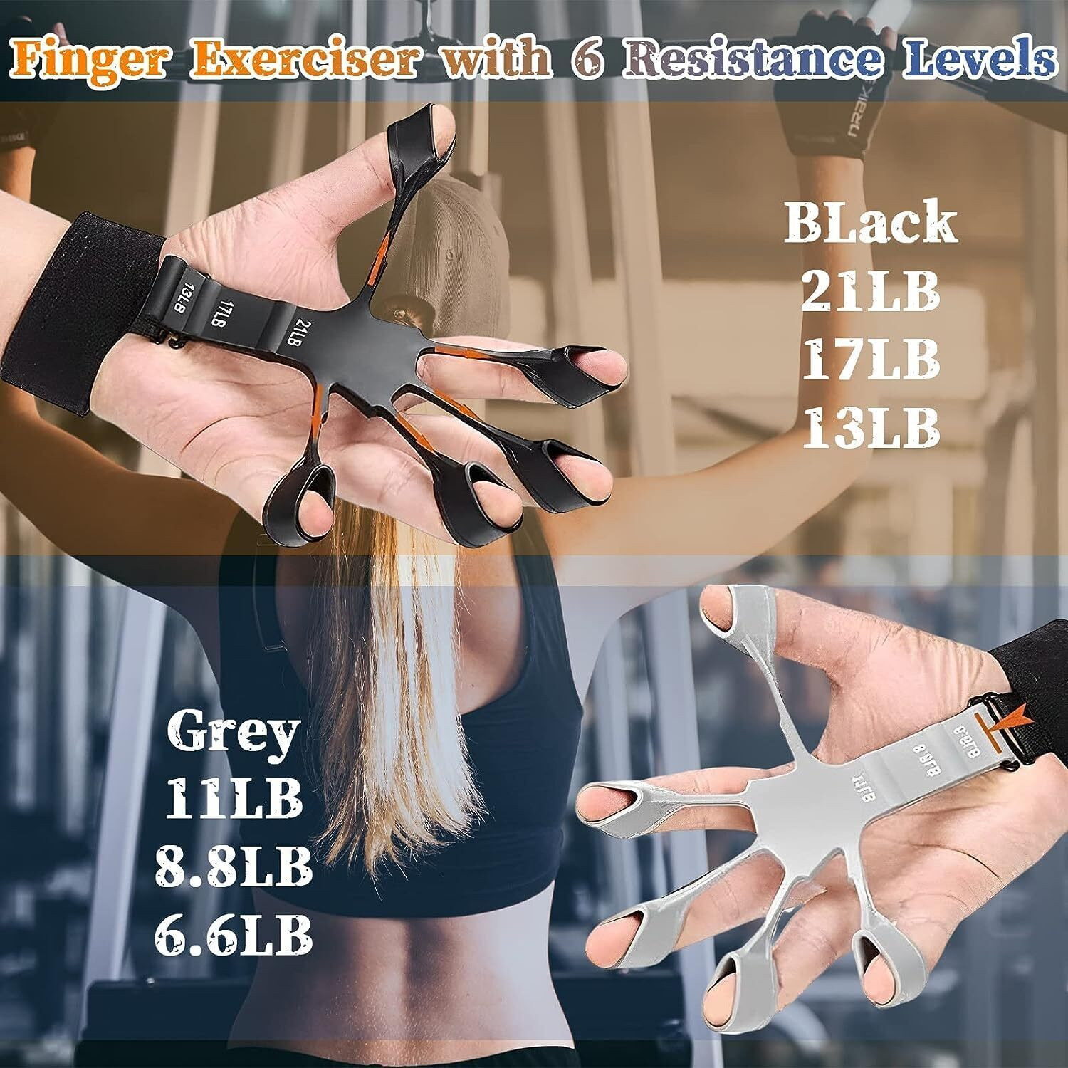 Image of Pheonix Hand Grip Strengthener Set with Finger Exerciser and Adjustable Hand Gripper Hand Grip /Fitness Grip