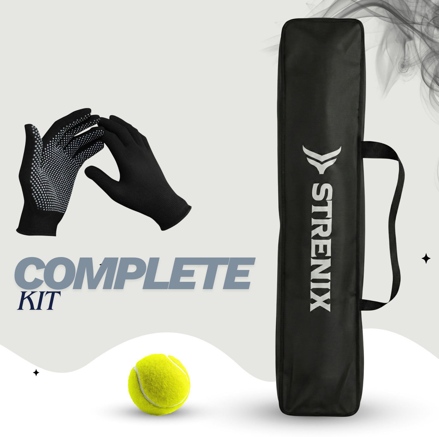 Image of STRENIX 8 No Cricket Set Fiber Chase Master | Bat+Stumps+Ball+Bag+Gloves Cricket Kit