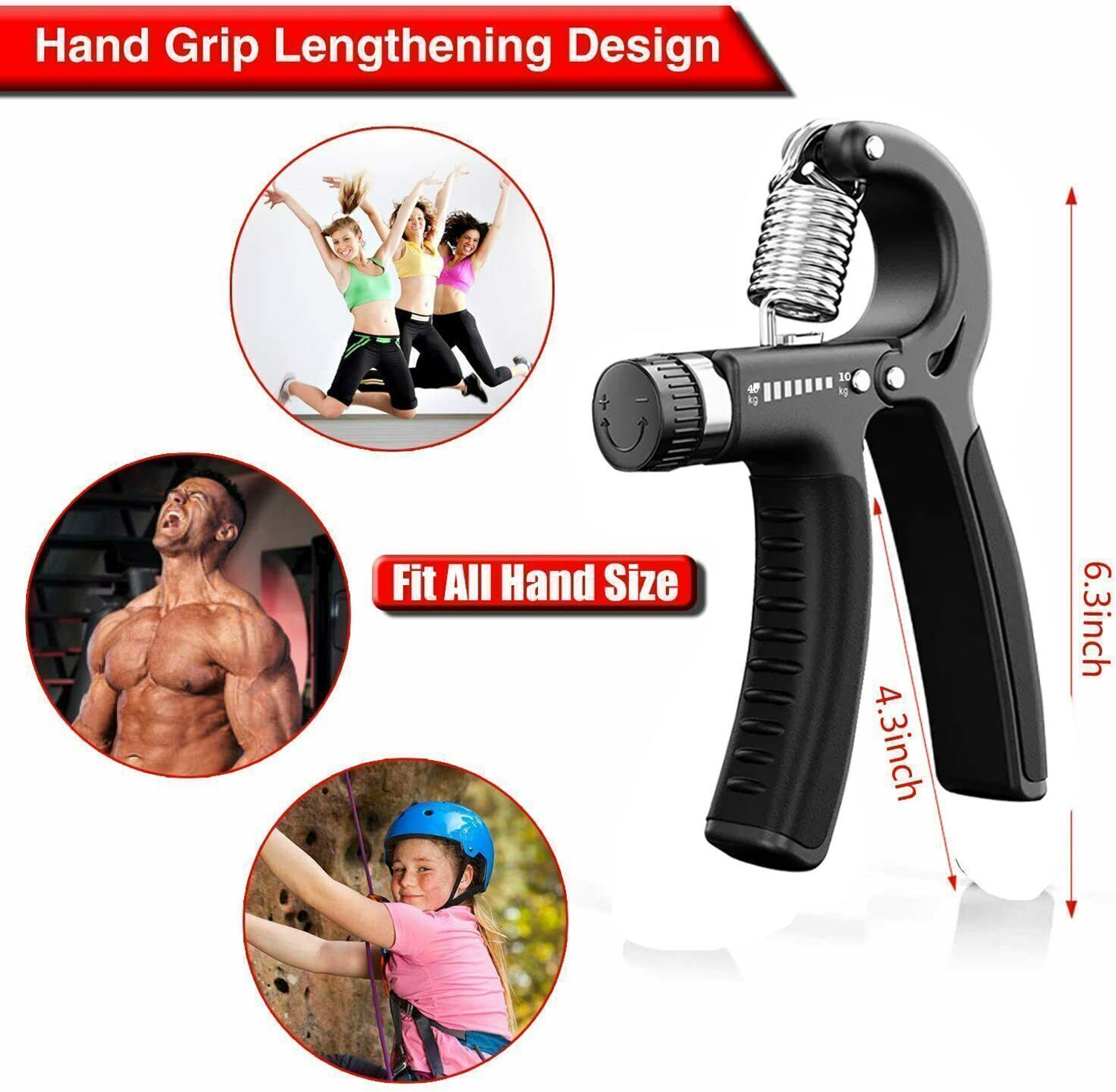 Image of COOL INDIANS HOT SALE HAND GRIP EXERCISER /STRENGTHENER FOR MEN & WOMEN FITNESS GRIPPER Fitness Accessory Kit Kit