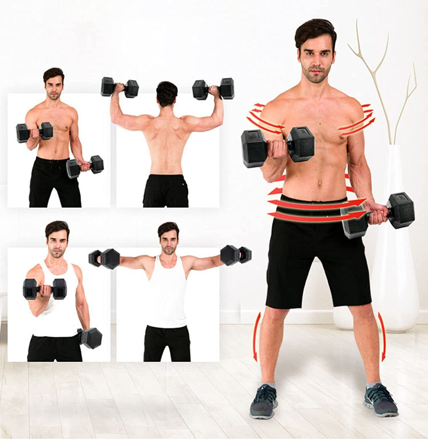 Image of DCS Pro FITNESS PVC Dumbbell Set + Hand Grip -Best for Home Exercise -Economical Price Fitness Accessory Kit Kit