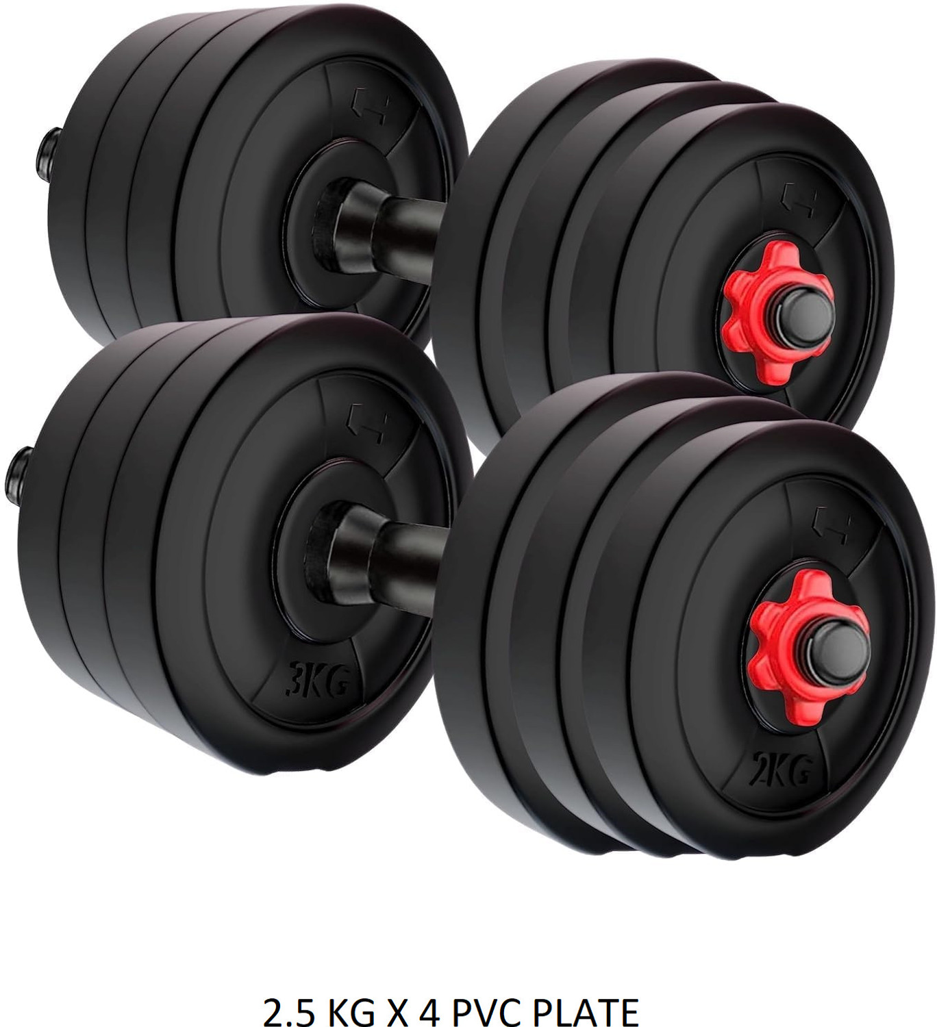 Image of BAPTIZO 10kg -gym [2.5X4] plate pvc+1 pair dumbell rod Fitness Accessory Kit Kit